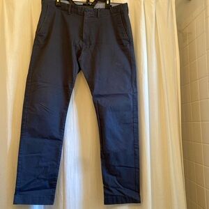 Flex by J. Crew driggs navy pants. 35x32. A few “worn” looking spots in photos.